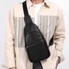 Genuine Leather Single-shoulder Bag, Chest Bag, Fashionable Solid Color Cowhide Crossbody Bag, Casual Chest Bag, Men's Bag