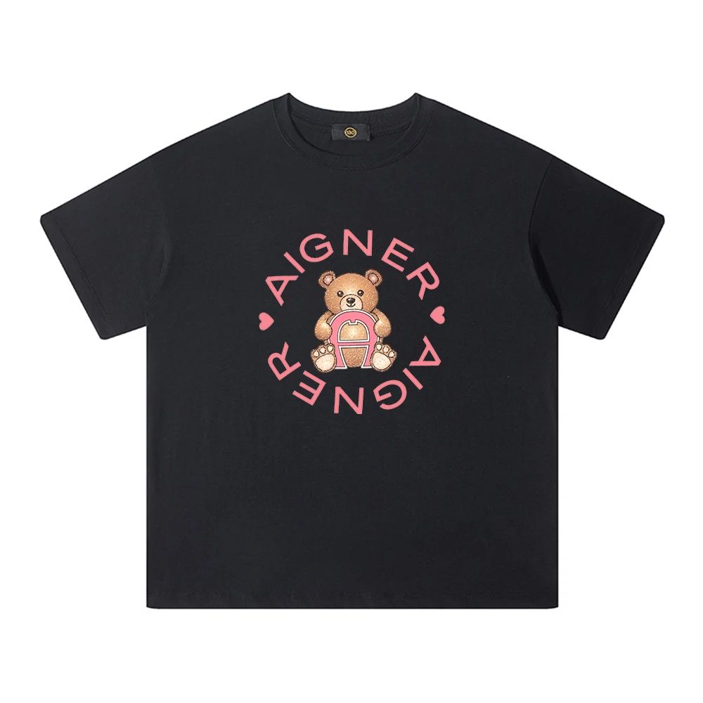 2025 Summer Girls' T-shirt Children's Top Children's Fashionable Casual Clothing Letter Printed Baby Girl Top T-shir