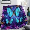 1PC 3D Butterfly Print Flannel Blanket, High Quality All Seasons, Home Decor, Warmth and Comfort, Perfect for Christmas Gifts