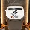 Funny Halloween Bathroom Decor Toilet Sticker, Ghost And Skeleton Print Decals, Waterproof PVC Easy Creepy Decorations Peel Stick Spooky Stickers, for