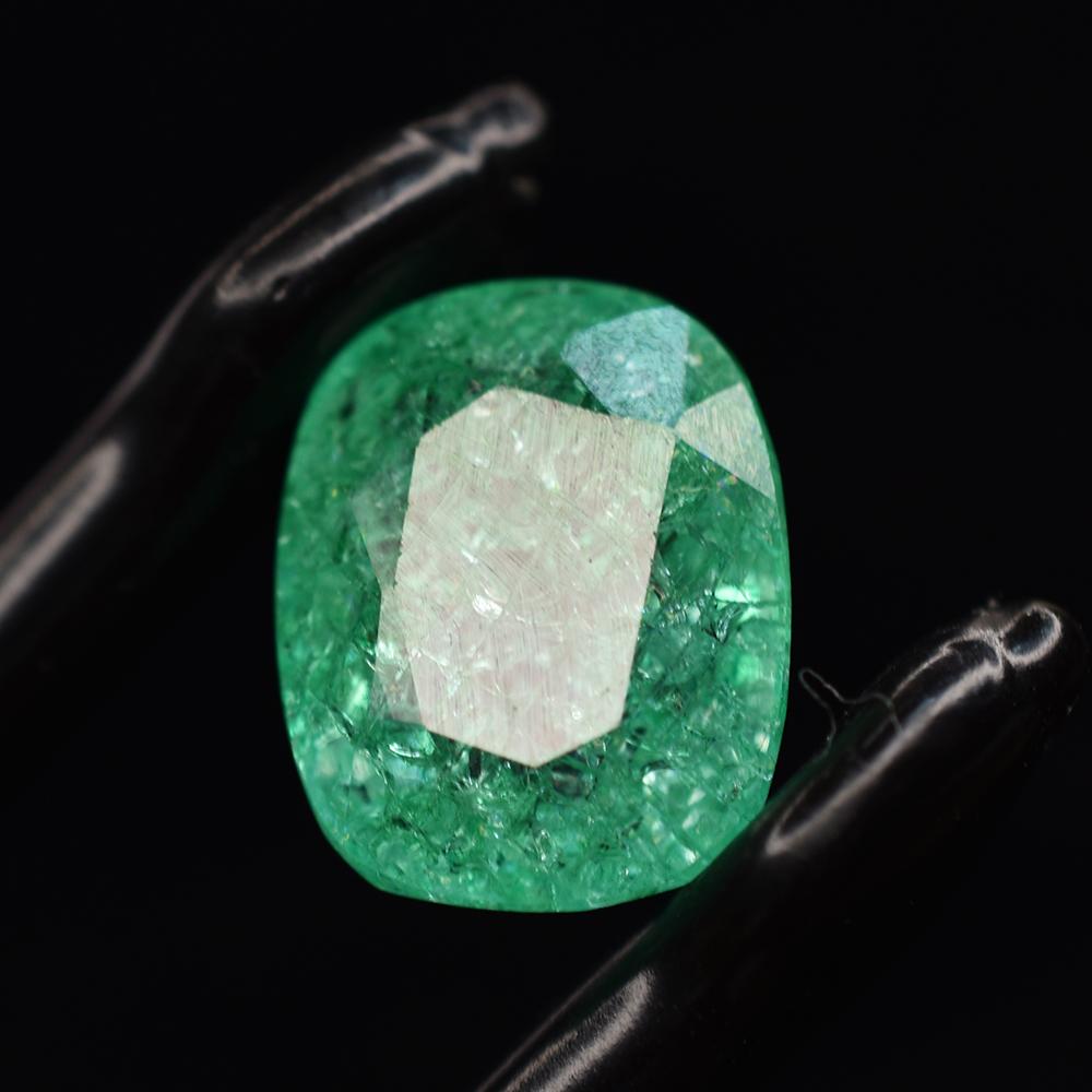 Natural Green Emerald Loose Gemstone 10.65 ct Cushion for Jewelry Making and Gem Collections