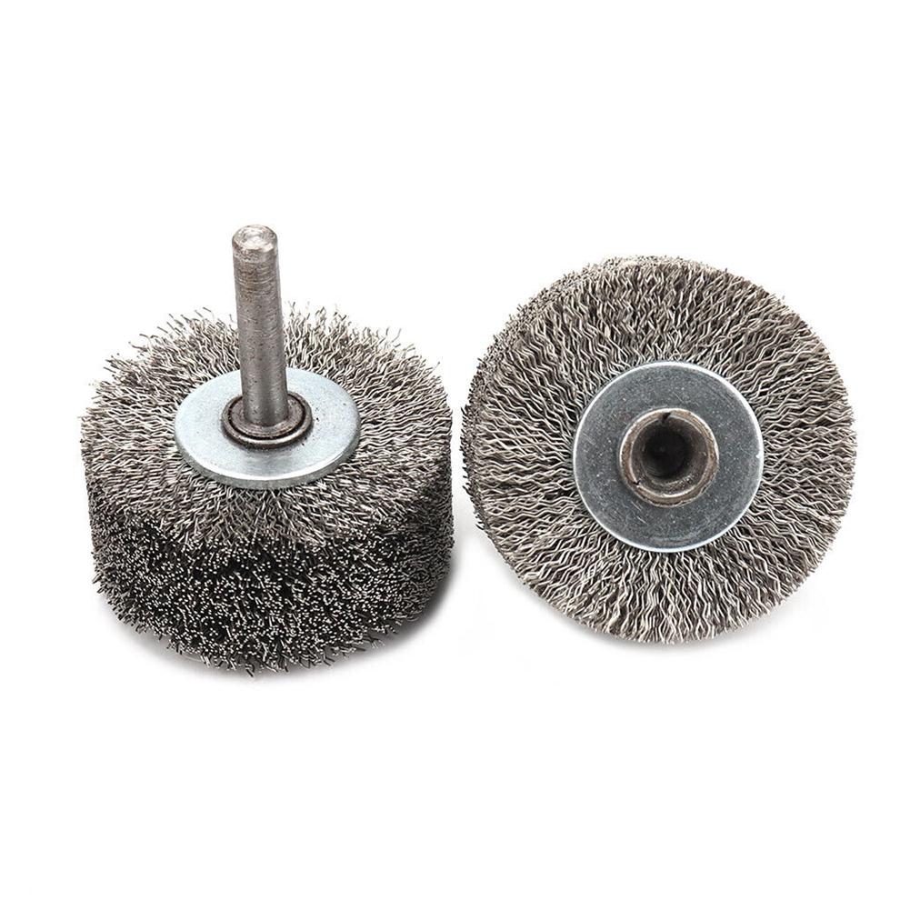 Efficient Stainless Steel Wire Wheel Brush, 2 Diameter, Ensures Effective Metal Cleaning & Deburring, 6mm Shank