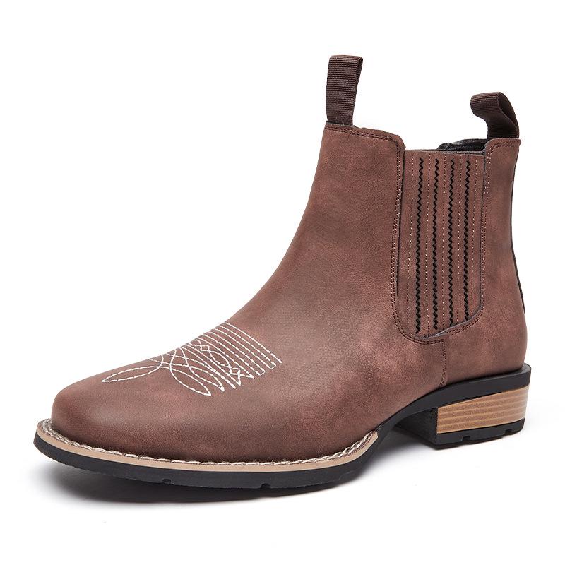 Men's Mid-Calf Chelsea Leather Boots - Autumn/Winter British Style, Versatile, Large Size Martin Boots