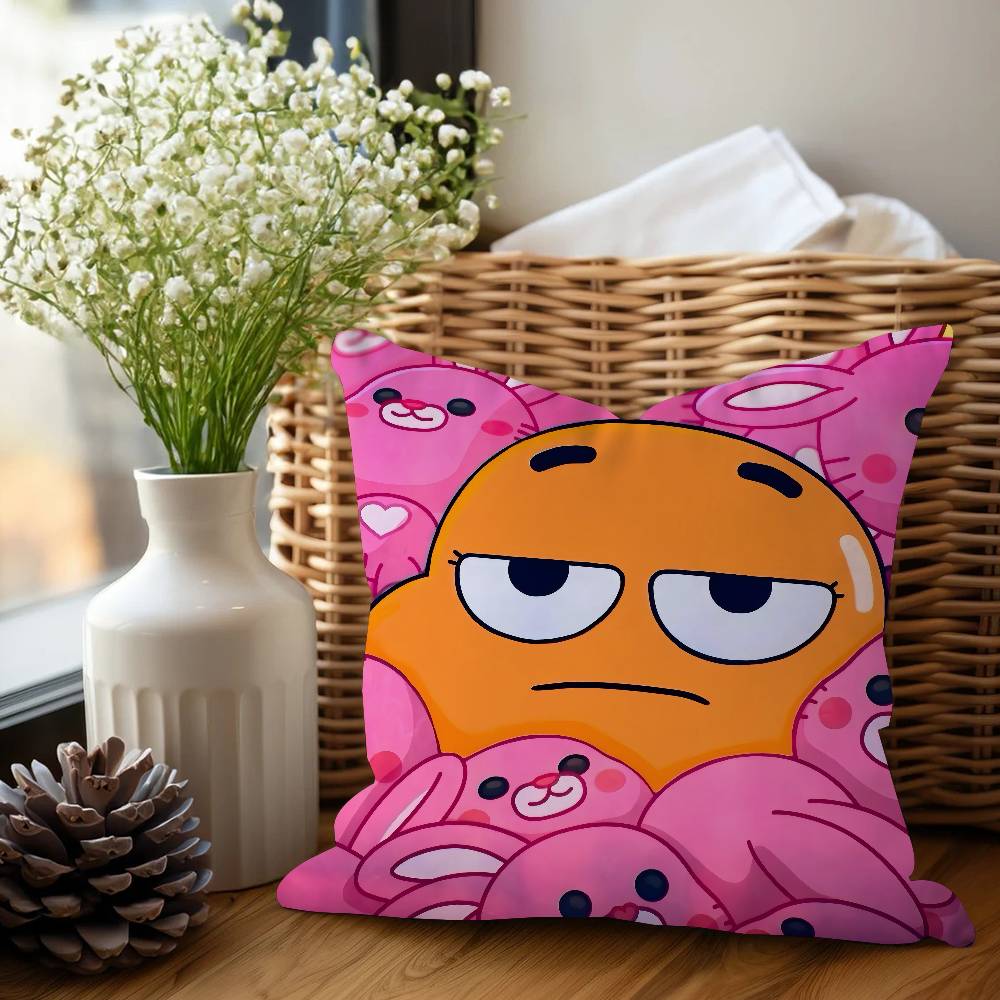 

G-GumballS W-World A-Amazing Pillow Cover Sofa Cushion Cover Home Room Decoration Children Gift 16x16Inch
