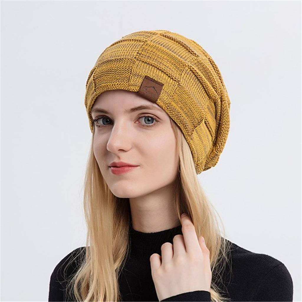 Winter Teenagers Beanie Hat Slouchy Plush Liner Hat Checkered Pattern Hat Adult Winter Shopping Taking Photo Supplies