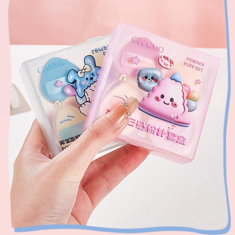 5Pcs Flocking Sponge Makeup Fixing Concealer Finger Puff Funny Cloudy Puff Set Box Soft Skin Dry Wet Dual Purpose Air Cushion