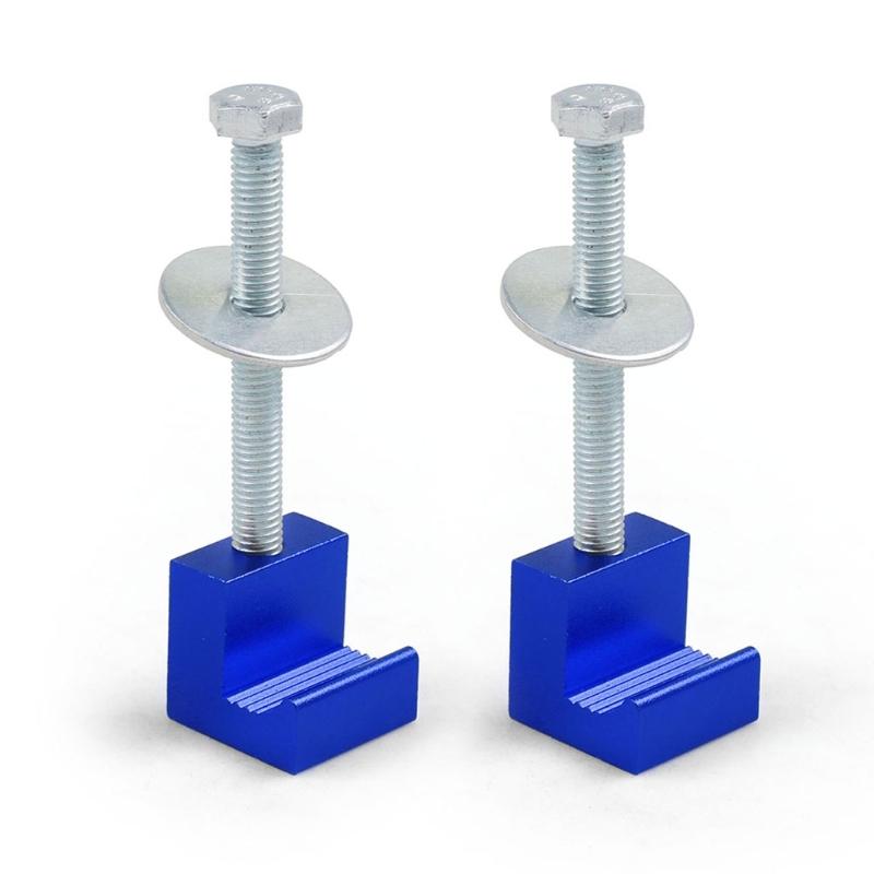 

2Pcs Pickup Truck Tool Box Tie Downs Aluminum J Hook Crossover Wide Clamp J-Shaped Larger Clamping Area синий