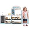 Loja de Brinquedo para Crianças, Brinquedo Educativo para Crianças a partir de 3 Anos, Madeira + Plástico, Azul, 30x155x