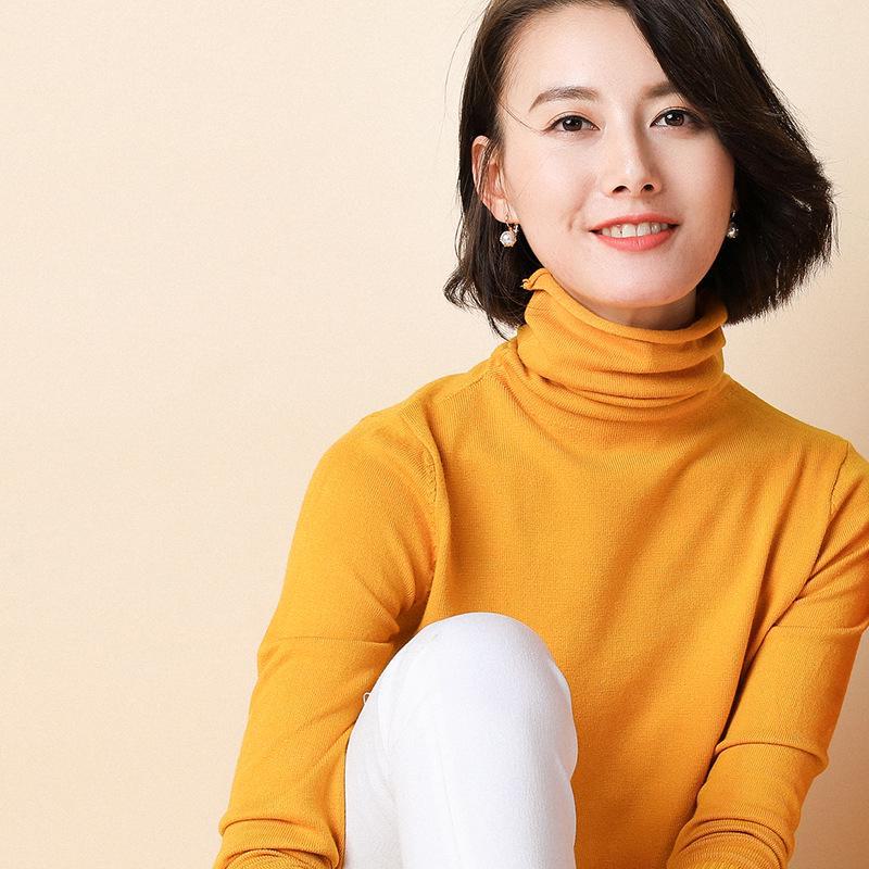 2024 Autumn/Winter Women's Korean Style Slim Fit Knitted Sweater with Pile Collar