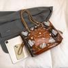 Spring Pvc Transparent Jelly Bag 2025 New Korean Version Fashion Graffiti Women's Shoulder Bag Large Capacity Tote Bag
