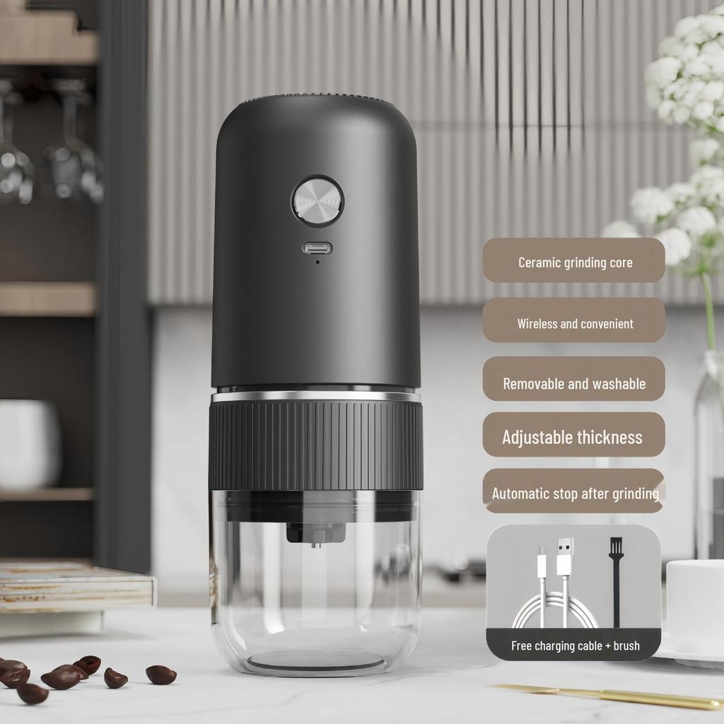Compact Electric Coffee and Grain Grinder with Manual Option for Home Use