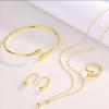  4Pcs Teardrop Jewelry Set Necklace Bracelet Earrings Ring Women Valentine'S Day Gift