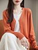 Women's 2025 V-Neck Knitted Cardigan & Sweater Set, Spring/Autumn Style, Short and Lightweight.