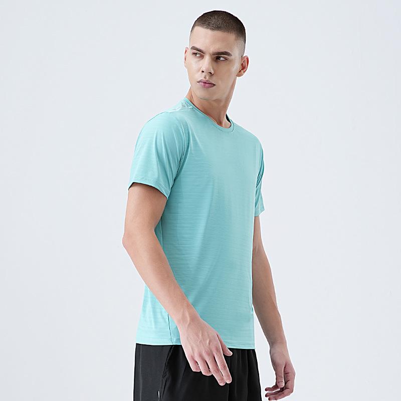 New Ice-Silk Quick-Dry Short-Sleeved T-Shirt for Men Lightweight Sports Training Top Stretch Outdoor Workout Short-Sleeved T-Shirt