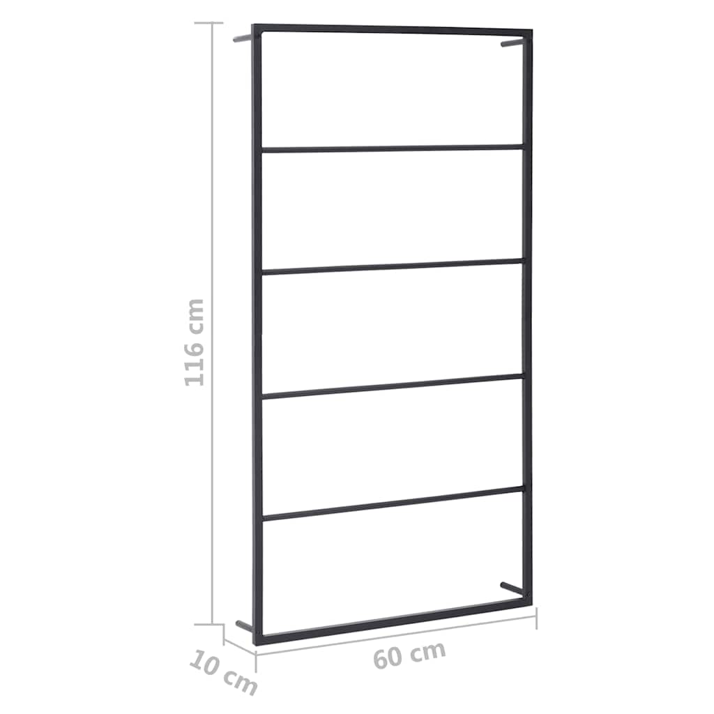 Vidaxl Towel Rack, Black, 60X10X116 Cm, Steel