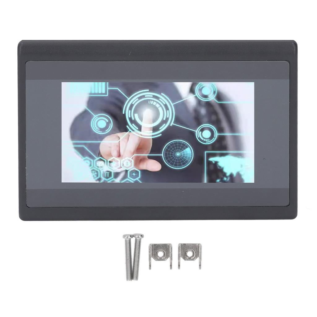HMI PLC Touch Screen with 2 Way K Type Thermocouple Relay Output DC24V 12 In 10 Out 4.3 Inch LCD Scr