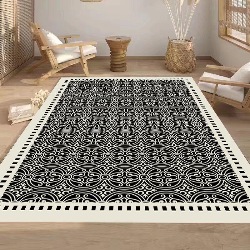 Carpet Living Room Dirt Resistant and Easy To Maintain European Retro Foldable Rug Washed Bottom Thickened Anti Slip Floor Mat