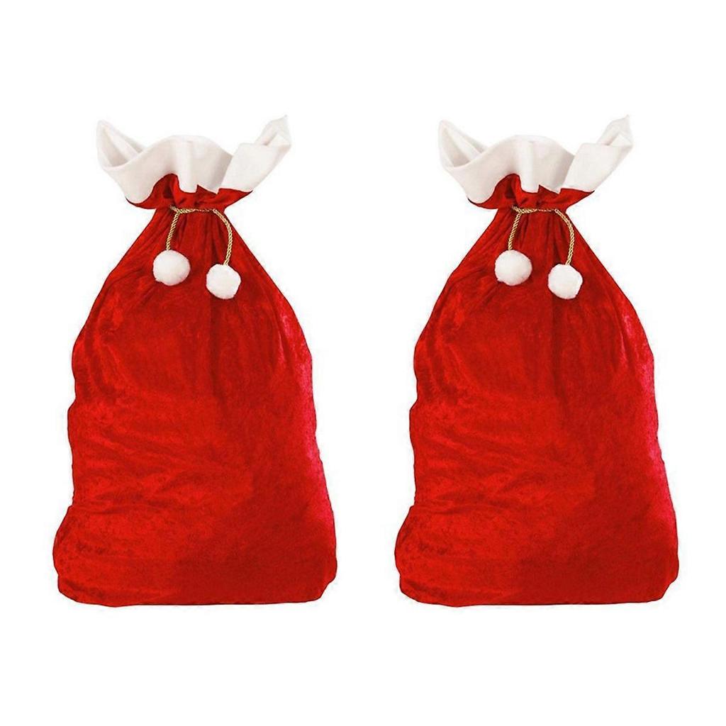 Saco de Armazenamento Saco com Cordão para Crianças 2 Peças Vermelho Doce de Natal Presente