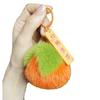 Plush Persimmon Keychain - Imitation Rex Rabbit Fur Pendant