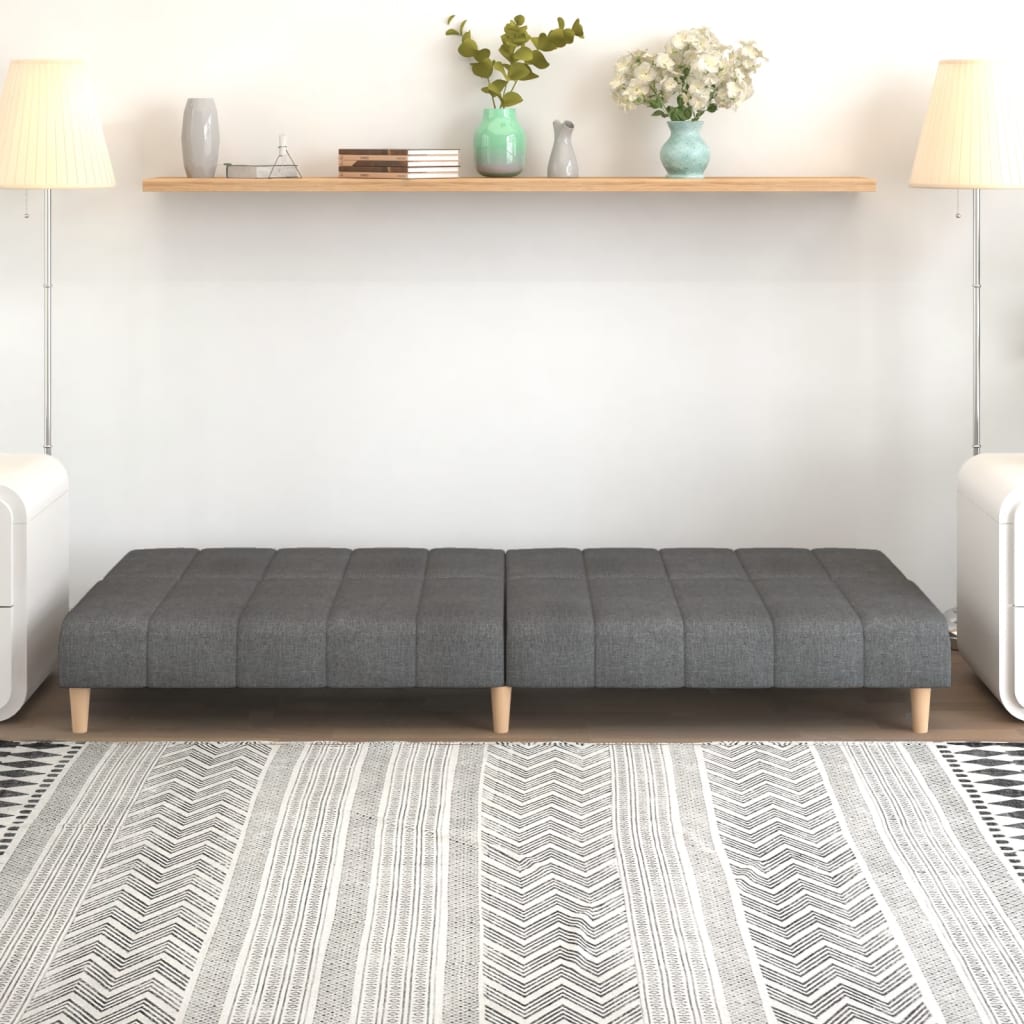 Vidaxl 2-Seater Foldable Sofa, Light Gray, Upholstered In Fabric