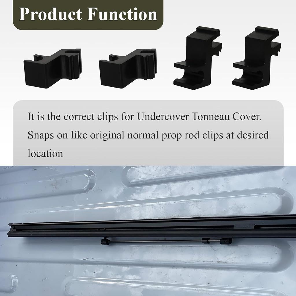 4 Pcs Prop Rod Clips Set Fit for Undercover Tonneau Prop Rod, Truck Bed Cover Clips for Undercover Ultra Flex Hard Folding Truck Bed Tonneau Cover