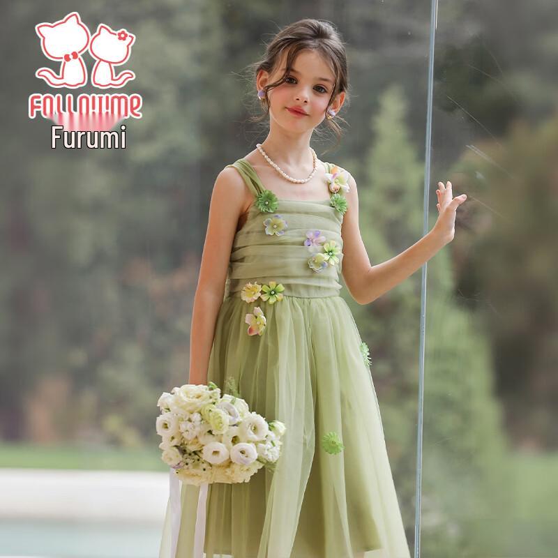 Fuluomi Girls  Summer Floral Mesh Princess Dress 160
