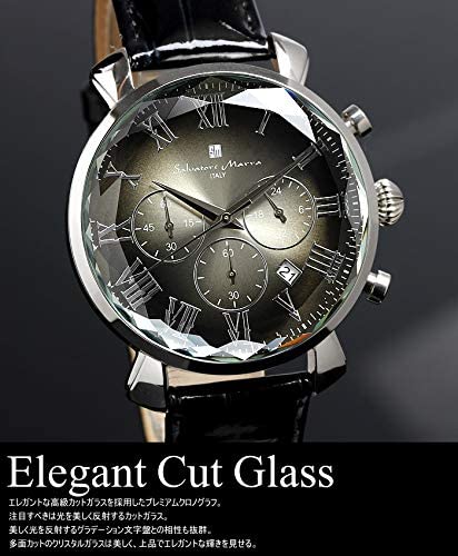 Watch Multifaceted Glass Chronograph Business Formal [Salvatore Mara] Men's SM19104-SSBK