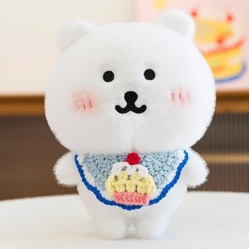 Cute Cotton Doll Self-deprecating Bear Bib Small Hat Set Super Cute 25cm Tomato Baby Clothes Decorative Set