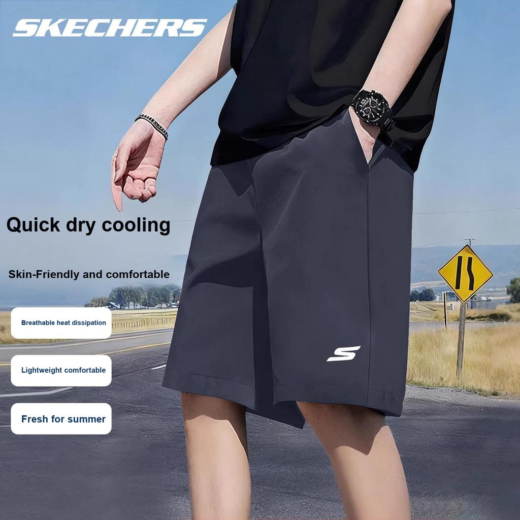 Skechers Comfortable Lightweight Breathable Multifunctional Versatile Sports Fashion Simple Casual Shorts Unisex shorts P226M379-026R