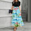 Short Sleeve Women's Dress Casual Flowy A-Line Midi Tshirt Dresses With Pockets Crewneck Vocation Boho Beach Sundress