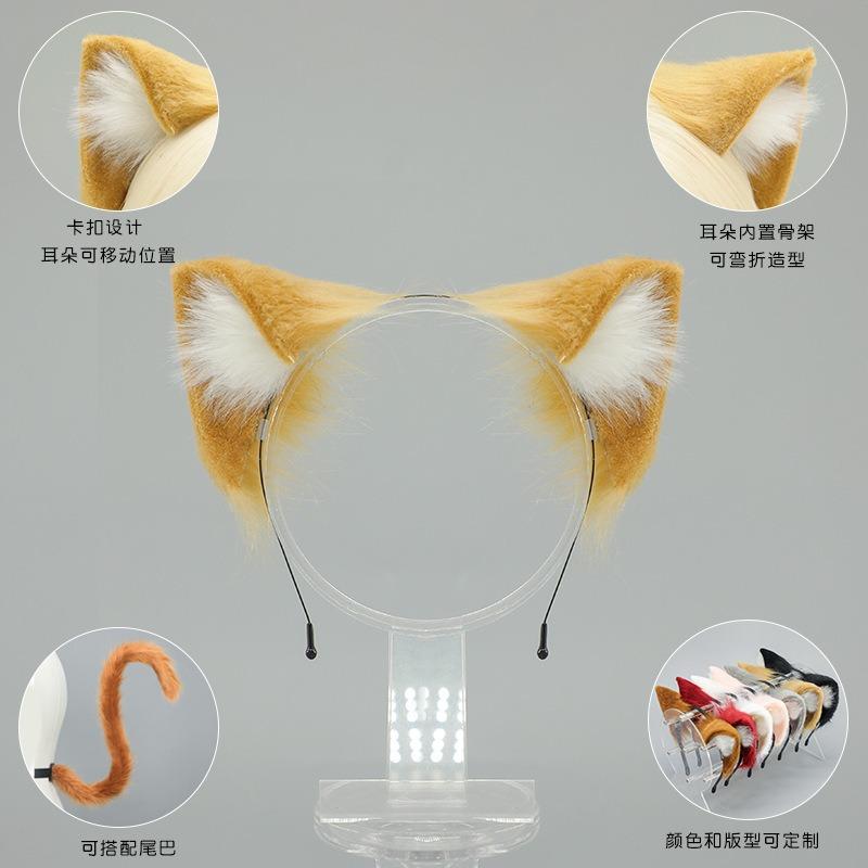 Plush Simulation Cat Ears Headband Comic Show Cat Animal Ears Cos Props Handmade Olita Cat Lady Kc