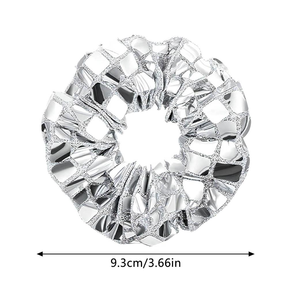 Disco Metallic Silver Ponytail Holders Ponytail Holders Wrist Bands For Girls School Dance Stage