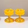 2Pcs Battery Operated Electronic Lotus Lamp Ornament Swing Flameless Candles  Outdoor Night Lamp