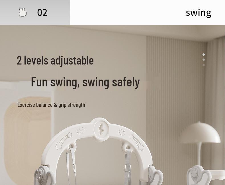 Children's Indoor 3-in-1 Slide & Swing Set for Ages 2-10