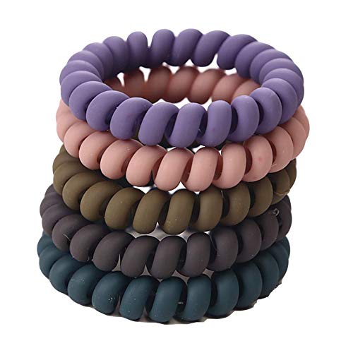 FAMEZA Telephone Wire Elastic Hair Bands For Girls Headwear Ponytail Holder Rubber Bands Women Hair Accessories(Rainbow Color), Multicolor
