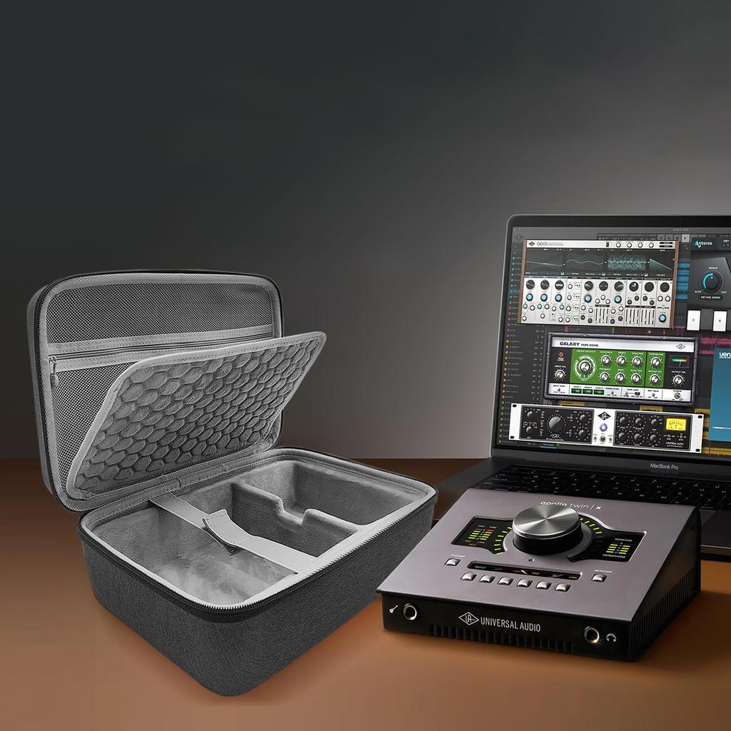 Musiin Audio Interface Tragetasche Kompatible Hartschalen-Reisetasche für Apollo Twin X DUO Gen 2QUAD Gen 2 (Dunkelgrau)
