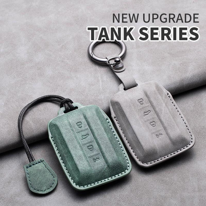 Styling Mouldings Leather Car Smart Remote Key Case Fob Cover For Geat Wall GWM WEY TANK 300 500 Tank300 Tank500 Auto Keychain A