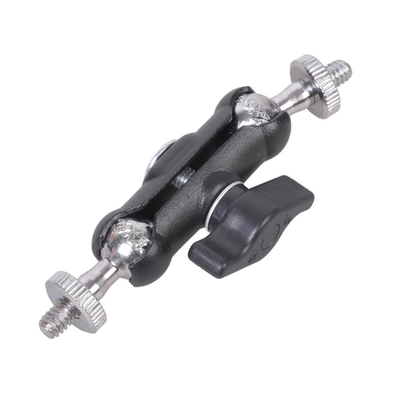 Heavy Duty Double Metal Disc 1/4" Thread Adapter Support 360 Degree Rotating For Camera Mic Light Stand Mounting Bracket