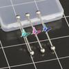 14g Industrial Barbell Pearl & Butterfly Stud Earrings with External Thread for Double Earlobe and Ear Bridge Piercing
