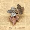 Tri-Color Maple Leaf Vintage Brooch - Elegant European & American Fashion Accessory