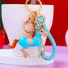 Rhinestone Pony Car Keychain Metal Bag Pendant Keychain Ring Year Of The Horse Zodiac Charm
