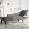 VidaXL Lounge Chair with Right Armrest Dark Grey Velvet, Armchair, Relaxation Chair, Padded Lounge Chair, 4009793