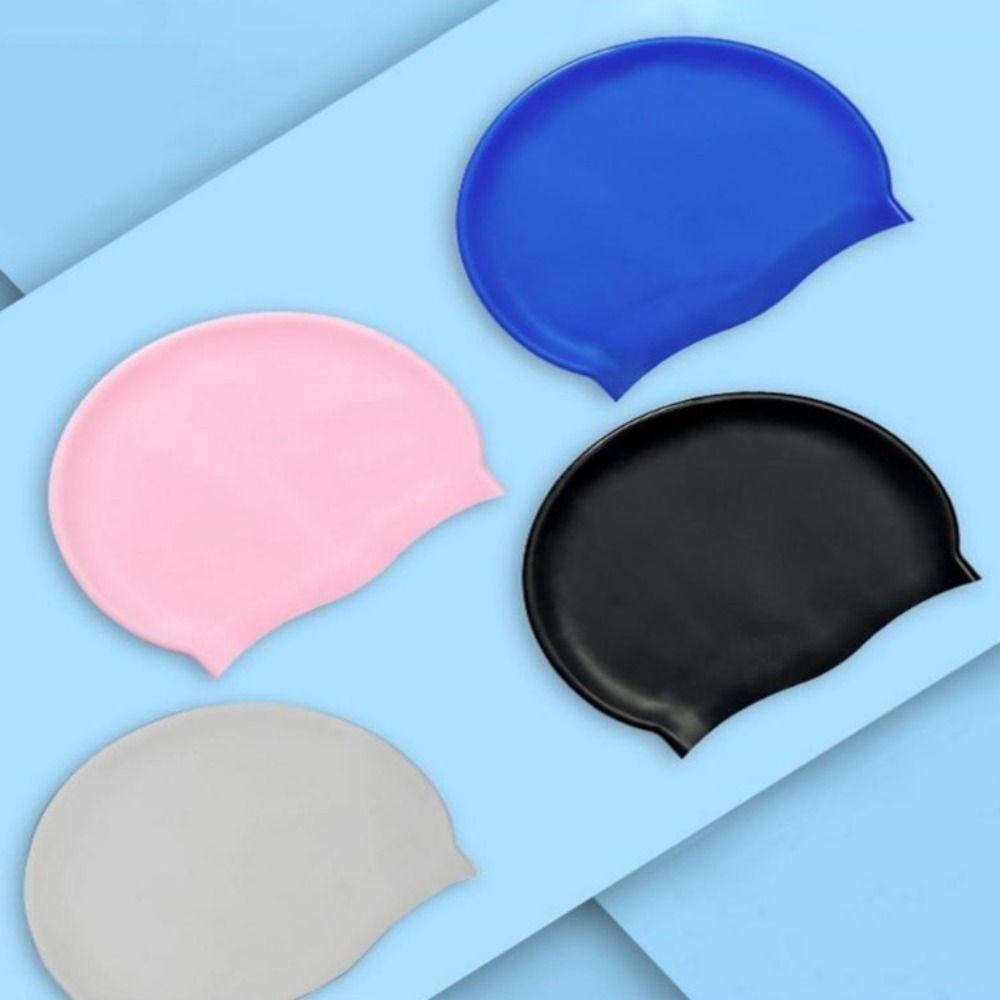 Equipment High Elastic Diving Hat Long Hair Large Swim Caps Bathing Caps Silicone Swimming Caps