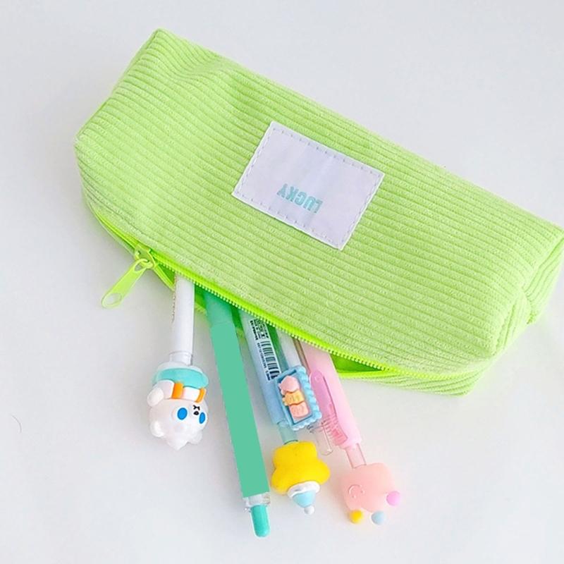 Large Capacity Pencil Bag Japanese Styles Pencil Case Pen Pouch Corduroy Pencil Pouch Pen Case School Office Supplies