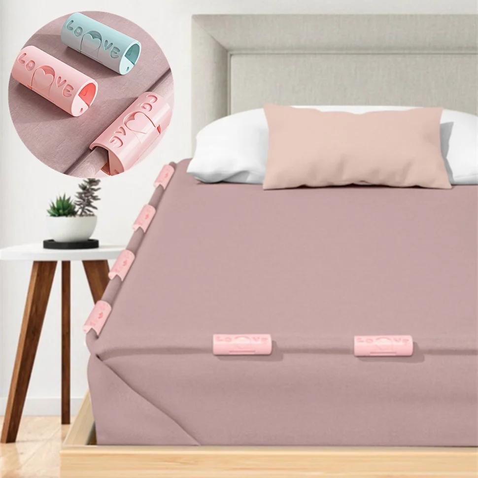 6Pcs Bed Sheet Fixed Clips Plastic Slip-Resistant Quilt Bed Cover Gripper Mattress Fasteners Invisible Bedsheet Clamp Holder