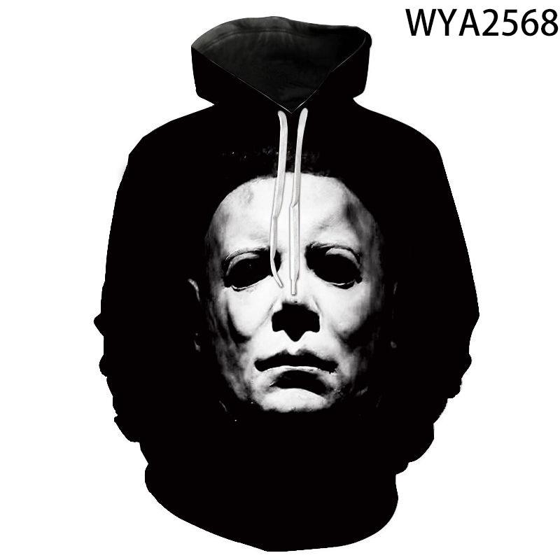 2026 Autumn Halloween Horror Michael Myers Men Children Hoodies Harajuku Streetwear Hooded Sweatshirts Pullover