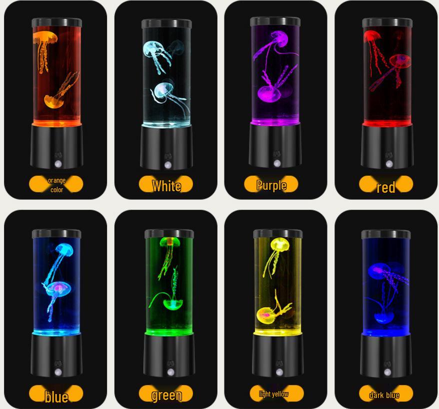 USB LED Jellyfish Lamp: Color-Changing Night Light for Atmosphere and Silent Desktop Décor