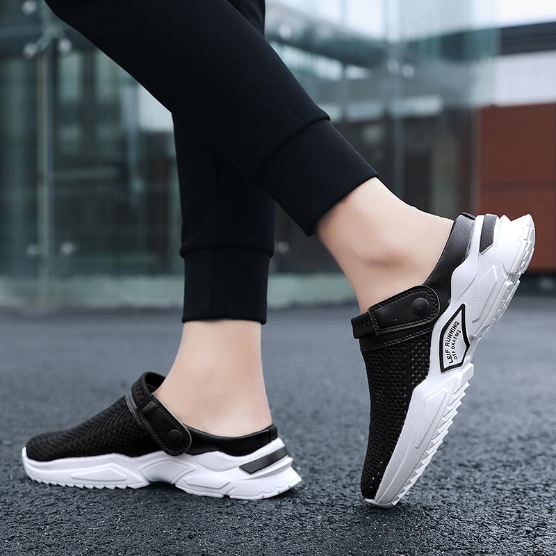Fashion Men Sandals Platform Sandals Designer Mesh Mules Breathable Padded Beach Slippers 2025 Slip on Lightweight Men Sneakers