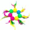 5Pcs Cat Toys Feather Toy Interactive Cat Scratching Ball Toy Playing Cats Pet Supplies