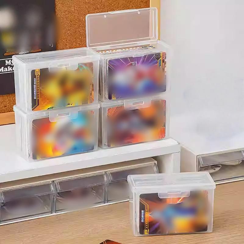 Card storage box, with 5 small boxes and 1 long box, desktop card organization box, durable storage box